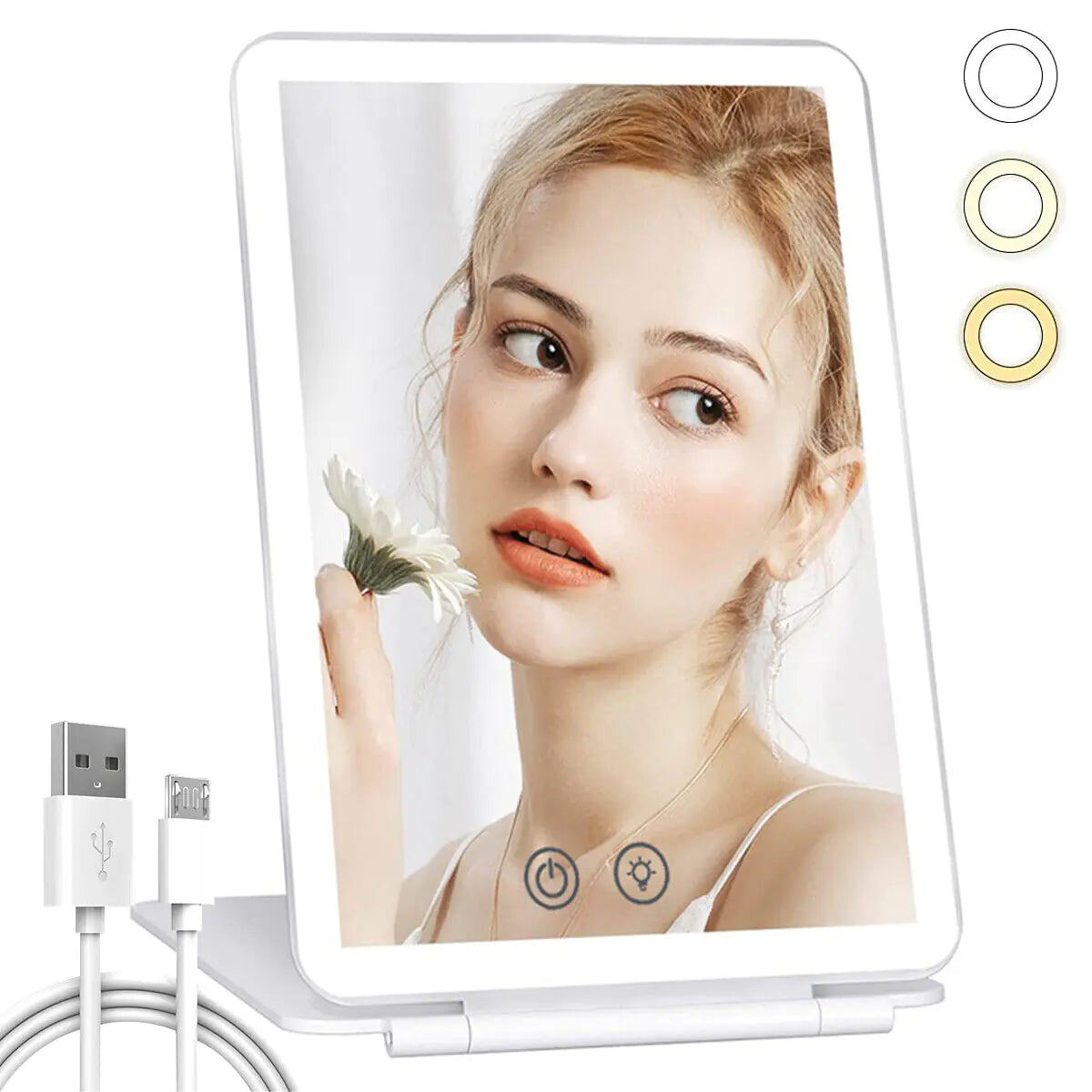 Foldable LED Makeup Mirror