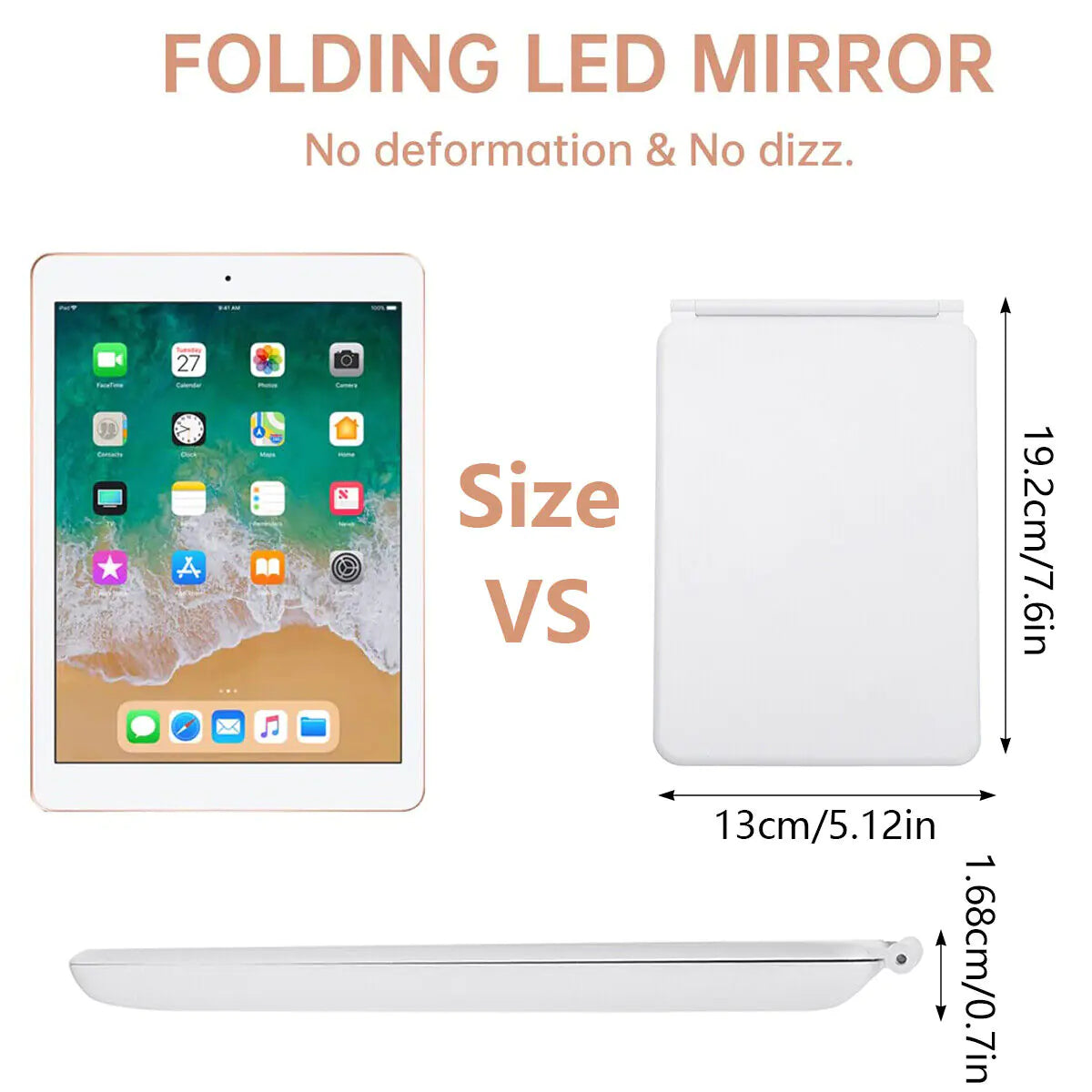 Foldable LED Makeup Mirror