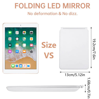 Foldable LED Makeup Mirror