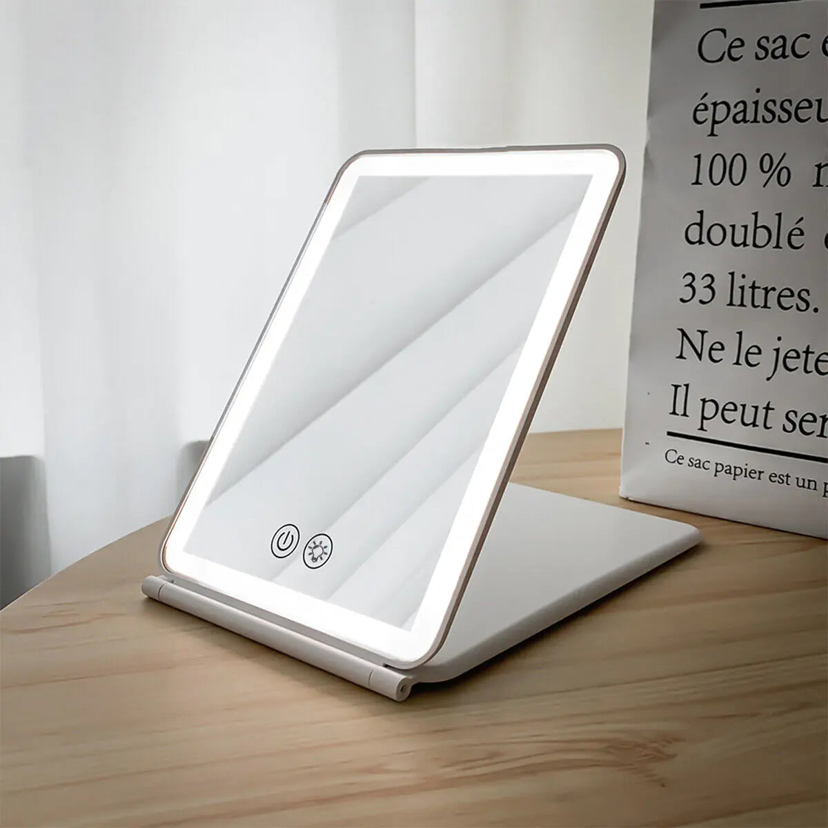 Foldable LED Makeup Mirror